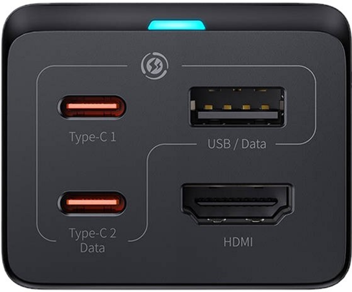 Ładowarka sieciowa Baseus GaN5 Pro 2 x USB-C + USB + HDMI 67 W Czarna (CCGP110201) - obraz 2