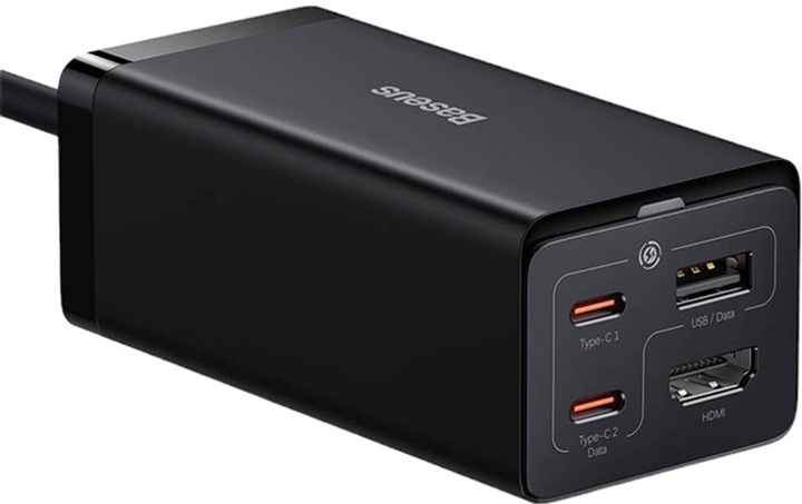 Мережевий зарядний пристрій Baseus GaN5 Pro 2 x USB-C + USB + HDMI 67 W Black (CCGP110201) - зображення 3