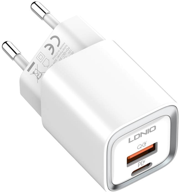 Мережевий зарядний пристрій Ldnio USB-C 20 W + кабель Lightning (A2318C Lightning) - зображення 2
