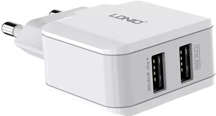 Ładowarka sieciowa Ldnio 2 x USB 12 W Biała (A2202 EU) - obraz 2