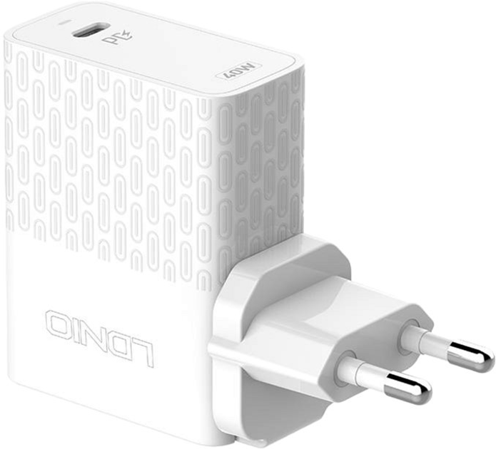 Мережевий зарядний пристрій Ldnio USB-C 40 W + кабель USB-C - USB-C (A1405C Type-C-Type-C) - зображення 1