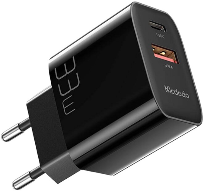 Мережевий зарядний пристрій Mcdodo GaN 33 W USB-C USB-A (CH-0921) - зображення 1