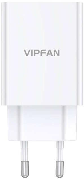 Ładowarka sieciowa Vipfan USB 18 W QC 3.0 + kabel USB-C Biała (E03S-TC) - obraz 1