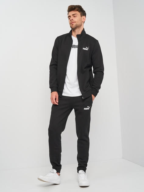 Komplet sportowy męski Puma Clean Sweat Suit Fl 58584101 M Czarny (4063697380318) - obraz 1