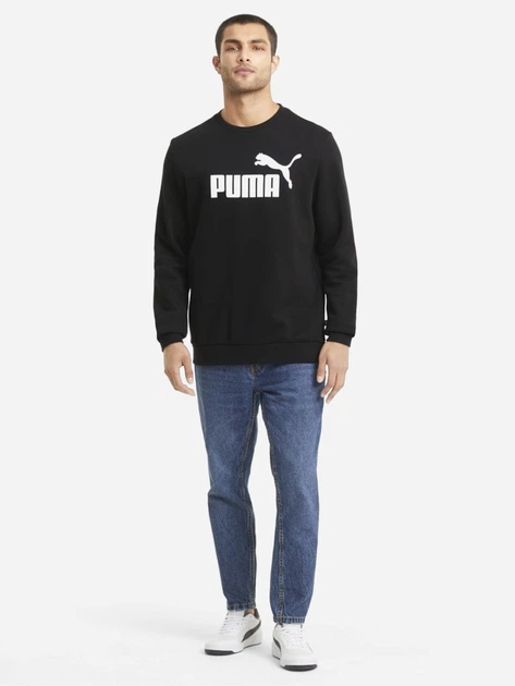 Світшот на флісі чоловічий Puma Ess Big Logo Crew Fl 58667801 L Чорний (4063697319691) - зображення 3
