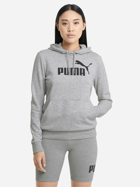 Худі жіноче Puma Ess Logo Hoodie Tr 58679104 L Сіре (4063697203242) - зображення 1