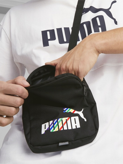 Torba listonoszka męska Puma Phase Aop Portable-Love 07954412 Czarna (4065452959050) - obraz 5