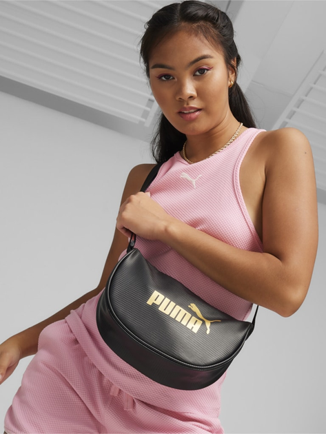 Спортивна сумка крос-боді через плече жіноча Puma Core Up Half Moon Bag 9028201 Чорна (4099685697946) - зображення 2