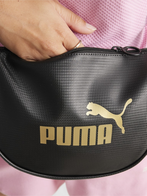 Спортивна сумка крос-боді через плече жіноча Puma Core Up Half Moon Bag 09028201 Чорна (4099685697946) - зображення 12
