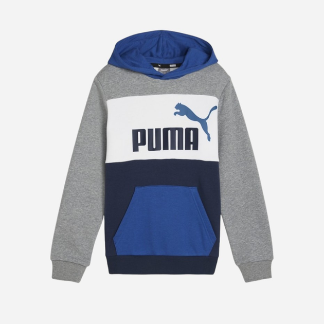 Młodzieżowa bluza z kapturem chłopięca Puma Ess Block Hoodie Tr B 67971814 164 cm Wielobarwna (4099685611416) - obraz 1