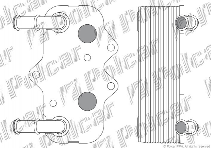 Масляный радиатор (теплообменник) Polcar 5508L83 Opel Astra, Zafira, Vectra 5989070121 - изображение 1