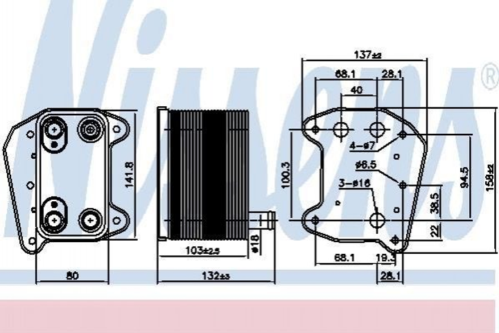 Радіатор масляний (теплообмінник) NISSENS 90974 Mercedes E-Class, M-Class A6131880101, 6131880101 - зображення 1