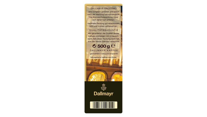 Кофе Молотый Dallmayr Prodomo 500g - Фото 4 Кофе Молотый Dallmayr Prodomo 500g - изображение 4