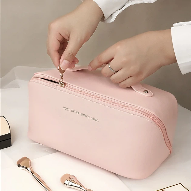 Жіноча косметичка Lesko BK-HZB-02 Pink несесер органайзер дорожня бьюті кейс - Фото 5 Жіноча косметичка Lesko BK-HZB-02 Pink несесер органайзер дорожня бьюті кейс - зображення 5