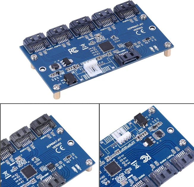 Разветвитель SATA 1 to 5 Fovore Port Multiplier карта расширения