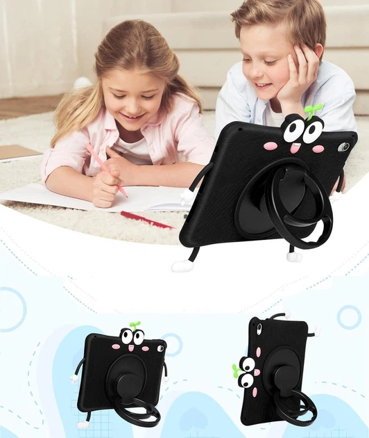 Чохол дитячий Silikon Power з підставкою і ремінцем Apple iPad 7 (10.2") 2019 Black - зображення 6