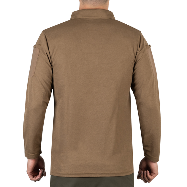 Футболка Поло тактична з довгим рукавом Sturm Mil-Tec Tactical Long Sleeve Polo Shirt Quick Dry DARK COYOTE 3XL (10962019) - зображення 2