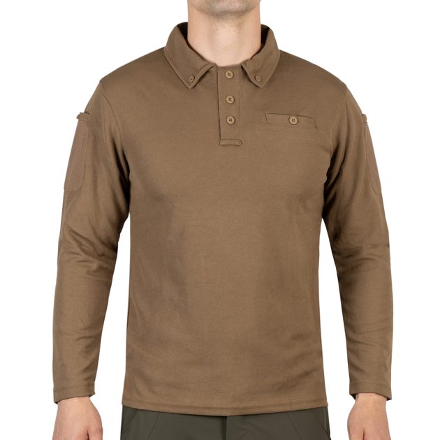 Футболка Поло тактична з довгим рукавом Sturm Mil-Tec Tactical Long Sleeve Polo Shirt Quick Dry DARK COYOTE XL (10962019) - изображение 1