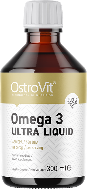 Харчова добавка OstroVit Omega 3 Ultra Liquid 300 мл (5903246220551) - зображення 1