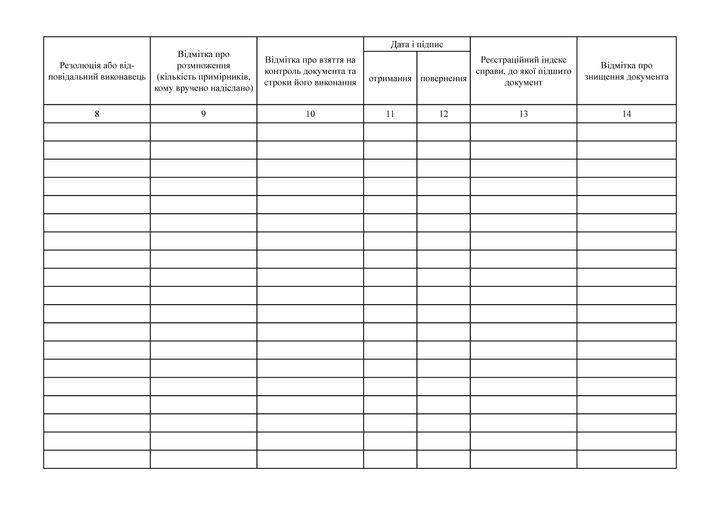 Журнал реєстрації вхідних документів з грифом "Для службового користування", A4, альбомна орієнтація - изображение 4