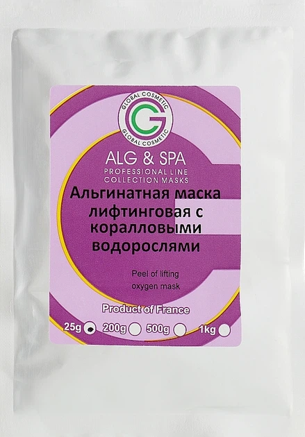 Альгинатная лифтинг маска с коралловыми водорослями - ALG & SPA Peel Off Lifting Oxygen Mask 25g (988516-1281858-2) - Фото 1 Альгинатная лифтинг маска с коралловыми водорослями - ALG & SPA Peel Off Lifting Oxygen Mask 25g (988516-1281858-2) - изображение 1