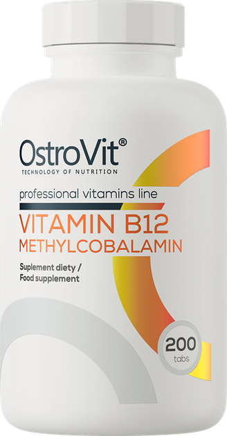 Харчова добавка OstroVit Vitamin B12 Methylcobalamin 200 таблеток (5903933902616) - зображення 1