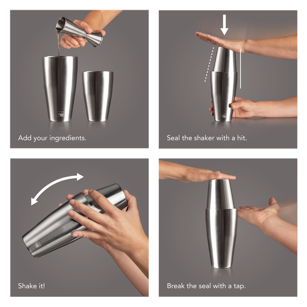 Коктейльний шейкер Vacu Vin Tin on Tin Cocktail Shaker 700/500 мл (78433606) - изображение 3