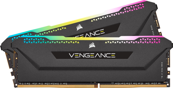 Оперативна память Corsair DDR4-3600 16384MB PC4-28800 (Kit of 2x8192) Vengeance RGB PRO SL Black (CMH16GX4M2Z3600C18) - зображення 1