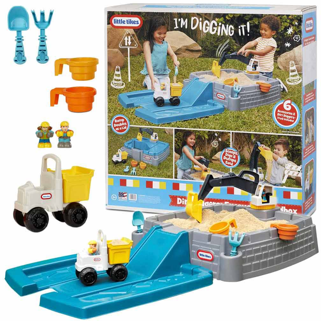 Piaskownica Little Tikes Dirt Diggers Excavator Sandbox Niebieska-Szara (0050743657085) - obraz 2