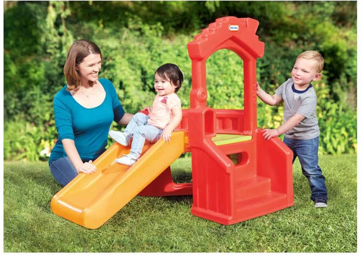 Mini plac zabaw ze zjeżdżalnią Little Tikes Climb 'N' Slide Playhouse Czerwony-Żółty (0050743173080) - obraz 4