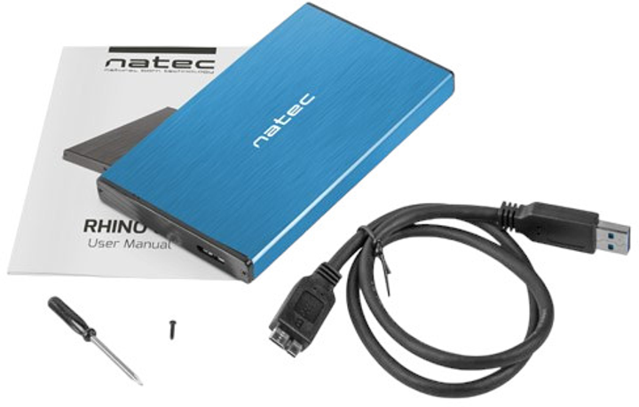 Зовнішня кишеня NATEC CASE 2.5" HDD RHINO GO USB 3.0 Blue (NKZ-1280) - зображення 6