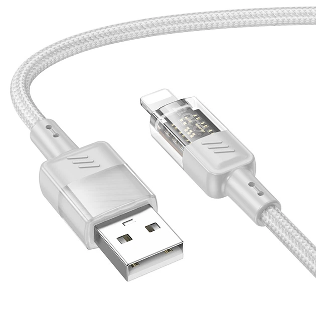 Кабель заряджання Hoco U129 USB для IP/Lightning (2.4А) (1.2М) для устройств iOs Apple iPhone Сірий - Фото 1 Кабель заряджання Hoco U129 USB для IP/Lightning (2.4А) (1.2М) для устройств iOs Apple iPhone Сірий - зображення 1