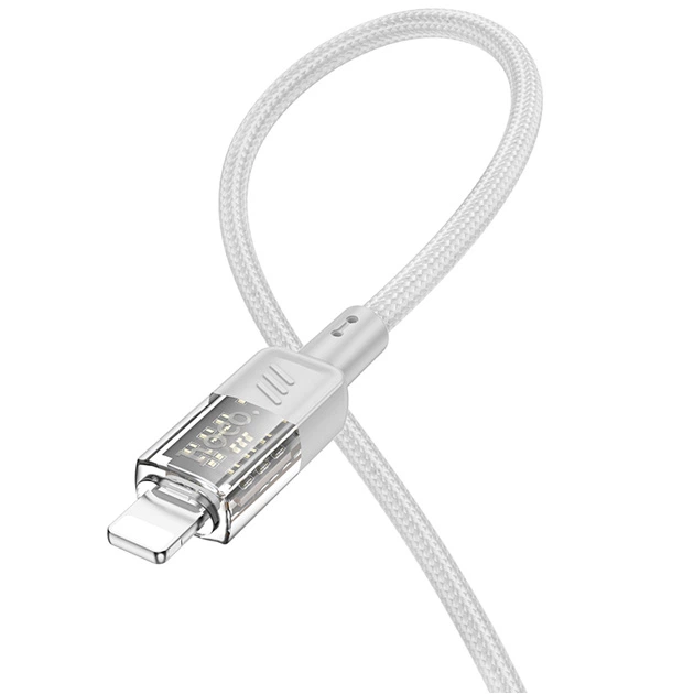 Кабель заряджання Hoco U129 USB для IP/Lightning (2.4А) (1.2М) для устройств iOs Apple iPhone Сірий - Фото 3 Кабель заряджання Hoco U129 USB для IP/Lightning (2.4А) (1.2М) для устройств iOs Apple iPhone Сірий - зображення 3