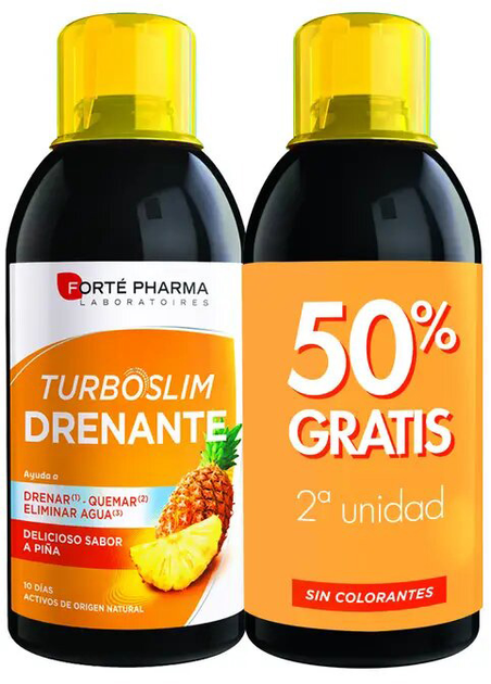 Дієтична добавка Forte Pharma Laboratoires Draining Turboslim Pineapple 2 x 500 мл (8435373701285) - зображення 1