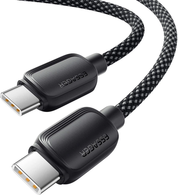 Кабель ESSAGER Breeze USB Cable Type C to Type C 1 м 100W Black (EXCTT1-WL01-P) - Фото 3 Кабель ESSAGER Breeze USB Cable Type C to Type C 1 м 100W Black (EXCTT1-WL01-P) - изображение 3