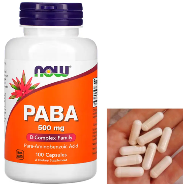 Парааминобензойная кислота NOW PABA 100 капс - изображение 3