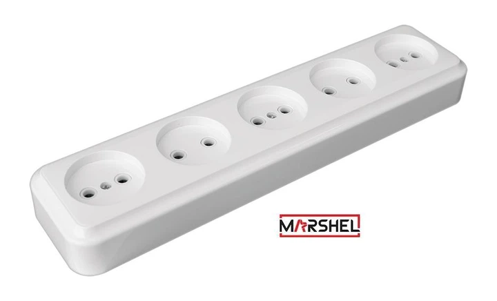 Розетка пятиместная MARSHEL MAGLEV RO16-254 White - изображение 3