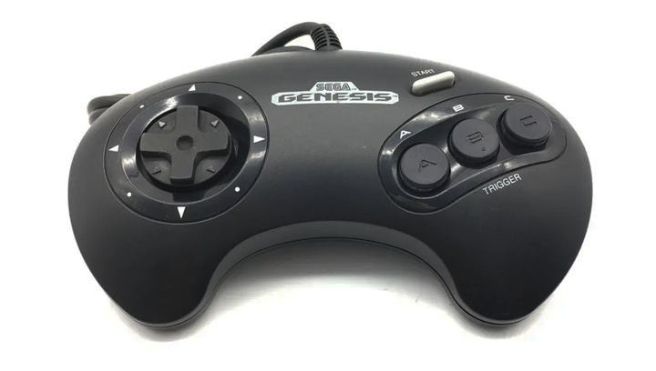 Геймпад Дротовий Sega Mega Drive 1650 Genesis Black 2m Б/У - зображення 3