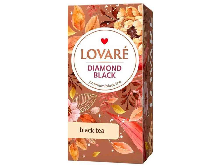 Чай пакетований чорний Lovare "Diamond Black" 2г 24 пакетиків - зображення 1