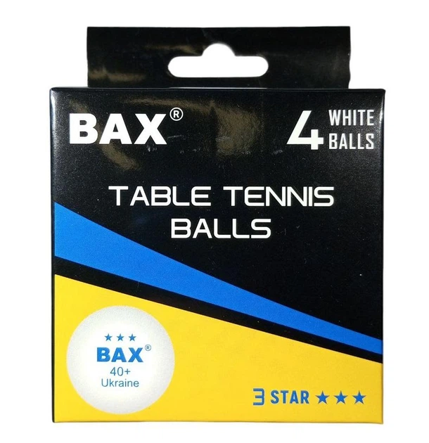 Теннисные шарики BAX 3 STAR 40+ Ukraine white/orange 8 шт - изображение 3