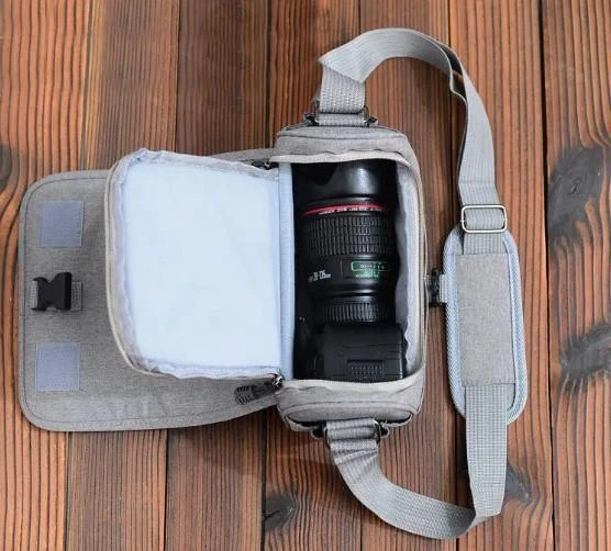 Сумка для фотоапарата Canon EOS протиударна універсальна + дощовик, сірий колір ( код: IBF066S1 ) - зображення 4