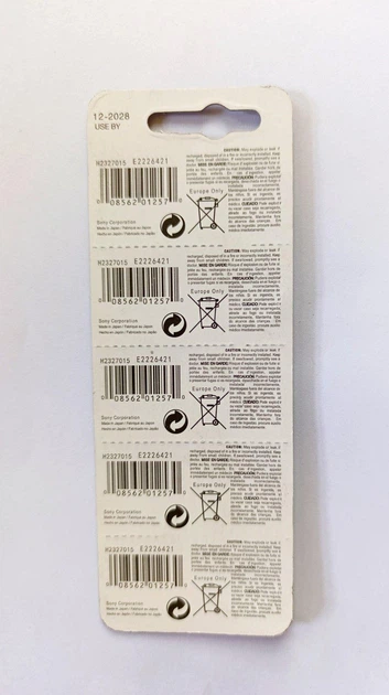 Батарейка оксид-срібна Sony 371 SR920SW (LR920 SR69 SB-AN RW315 1.55 В для кварцевого годинника прецизійна 1 шт. - зображення 2