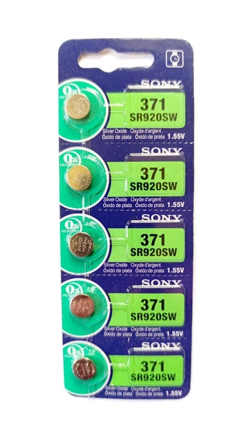 Батарейка оксид-срібна Sony 371 SR920SW (LR920 SR69 SB-AN RW315 1.55 В для кварцевого годинника прецизійна 1 шт. - зображення 3