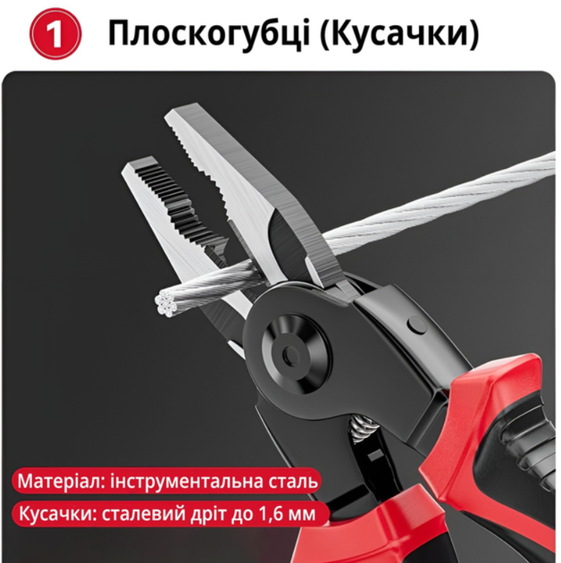 Багатофункціональні плоскогубці 5 в 1, з насадками - зображення 4