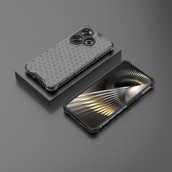 Защитный чехол Deexe Honeycomb Series для Xiaomi Poco F6 - Black - Фото 3 Защитный чехол Deexe Honeycomb Series для Xiaomi Poco F6 - Black - изображение 3