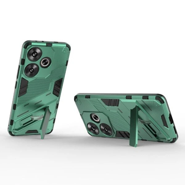 Захисний чохол з підставкою Deexe Bibercas для Xiaomi Poco F6 - Green - зображення 3