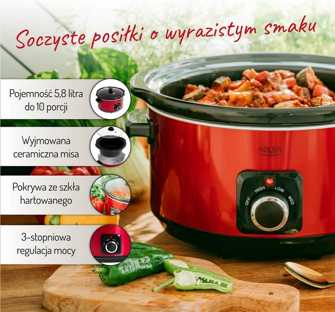 Медленноварка Adler AD 6413 Red - изображение 11