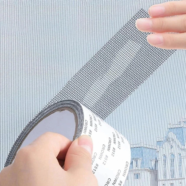 Скотч для ремонту москітної сітки, скотч-сітка зі скловолокна 5 см х 200 см - Фото 5 Скотч для ремонту москітної сітки, скотч-сітка зі скловолокна 5 см х 200 см - зображення 5