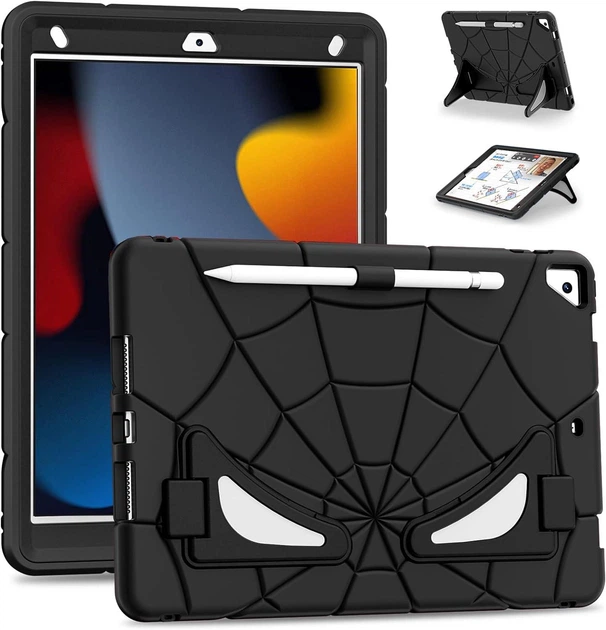 Чехол STR Spider Apple iPad Air 2 (9.7" экран) детский с подставками Spiderman Black - изображение 5