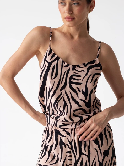 Пижама (майка + штаны) женская больших размеров из вискозы BARWA garments 0340/344 XL Черная зебра (2113403444017) - изображение 8